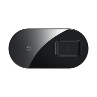 Безжично зарядно Baseus Simple 2in1 Wireless Charger+Кабел 15W, Черен