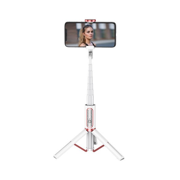 Селфи стик Joyroom Phantom Series selfie stick tripod wireless Bluetooth remote (JR-Oth-AB202), Бял