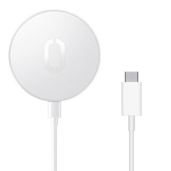 Безжично зарядно Joyroom wireless Qi charger 15 W за iPhone (MagSafe compatible) + USB Type C кабел (JR-A28), Бял