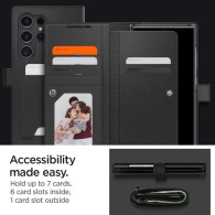 Калъф Spigen Wallet ”S” Plus За Samsung Galaxy S24 Ultra, Black