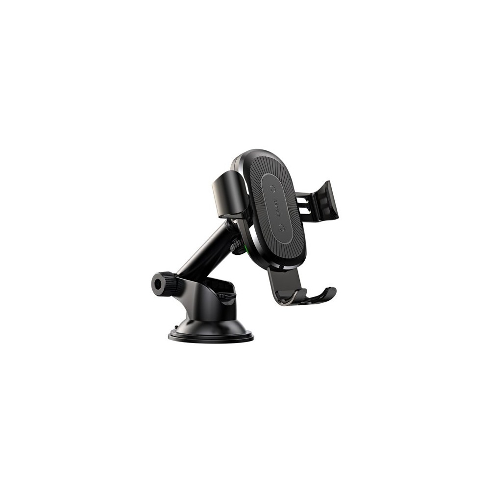 Бежично зарядно/Стойка Baseus Wireless Qi Charger Gravity Car Mount with Adjustable Arm, Черен