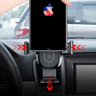 Безжично зарядно/Стойка Baseus Heukji Wireless Charger Gravity Car Mount, Черен
