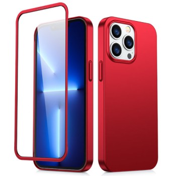 Калъф Joyroom 360 Full Case front and back cover for iPhone 13 Pro + стъклен протектор (JR-BP935 red), Червен