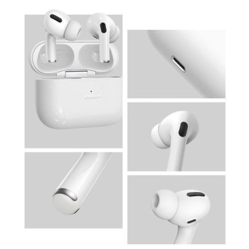 Безжични слушалки Joyroom Pro TWS wireless Bluetooth earphones with active noise cancellation ANC headset (JR-T03S), Бял