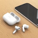 Безжични слушалки Joyroom Pro TWS wireless Bluetooth earphones with active noise cancellation ANC headset (JR-T03S), Бял