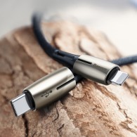 Кабел Baseus Water Drop USB Type C  / Lightning 18W 1.3М, Черен