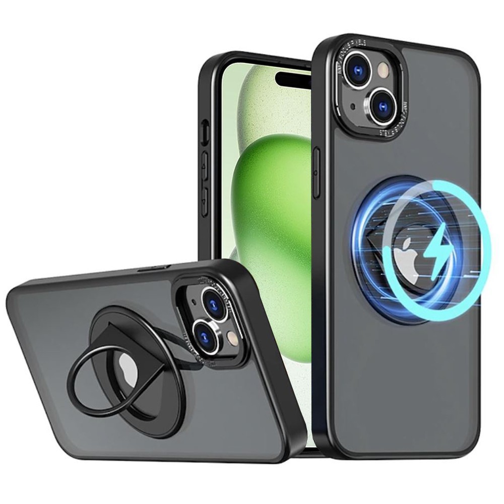 Калъф fixGuard - MagSafe Ghost Holder Series - iPhone 15 - Matte Black