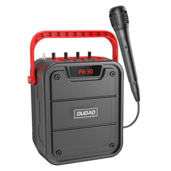 Преносима тонколона Dudao Bluetooth 5.0 Wireless Speaker 10W 4800mAh + караоке система с микрофон (Y15s), Черен