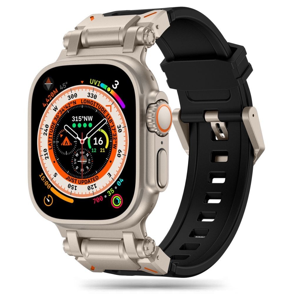 Каишка Tech-Protect Delta Pro Armo за Apple Watch 4 / 5 / 6 / 7 / 8 / SE / Ultra 1 / 2, 42 / 44 / 45 / 49mm, Black Titanium