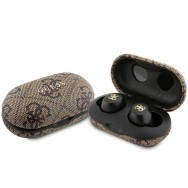 Слушалки Guess Bluetooth headphones GUTWSP4EGB TWS + ENC docking station Brown, 4G Metal