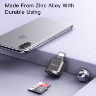 Yesido - Card Reader (GS18) - OTG Adapter, Lightning to TF Card - Grey