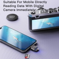 Yesido - Card Reader (GS18) - OTG Adapter, Lightning to TF Card - Grey