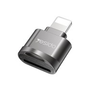 Yesido - Card Reader (GS18) - OTG Adapter, Lightning to TF Card - Grey