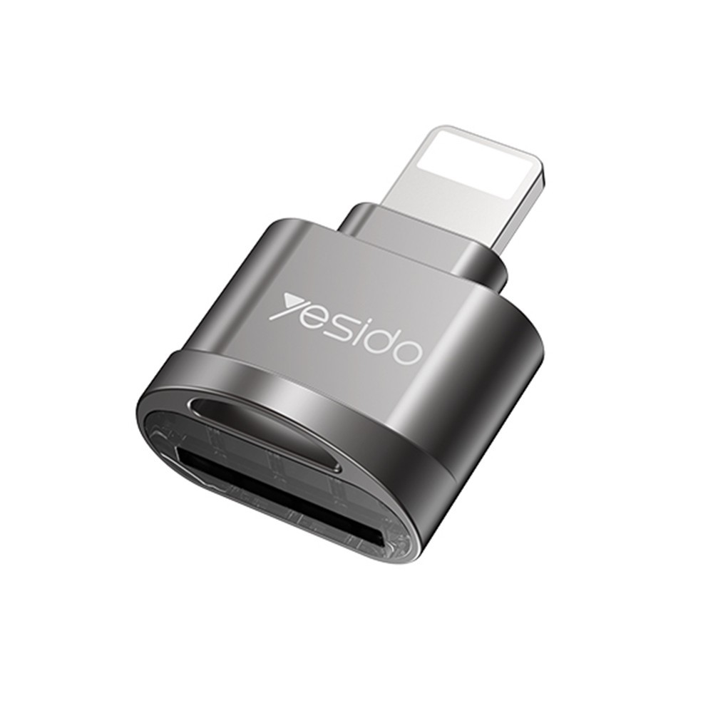 Yesido - Card Reader (GS18) - OTG Adapter, Lightning to TF Card - Grey