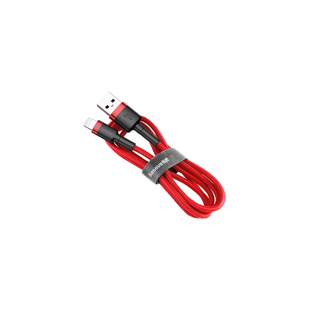 Кабел Baseus Cafule USB / Lightning QC3.0 2.4A 0.5M, Червен