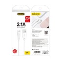 Кабел Dudao cable USB Type C 2.1A 2m (L4T 2m white), Бял