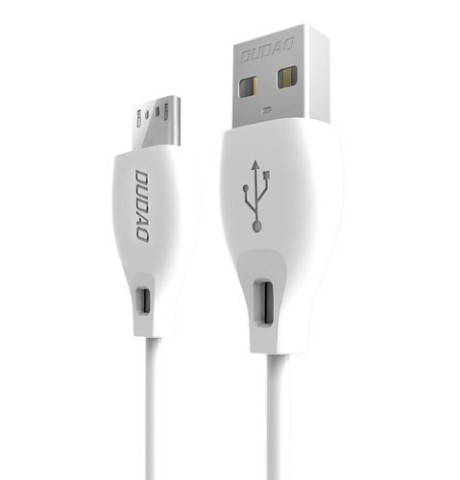 Кабел Dudao cable micro USB cable 2.4A 2m (L4M 2m white), Бял