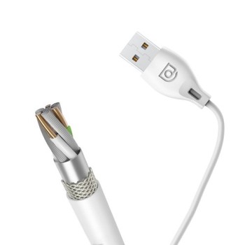 Кабел Dudao cable micro USB cable 2.4A 2m (L4M 2m white), Бял