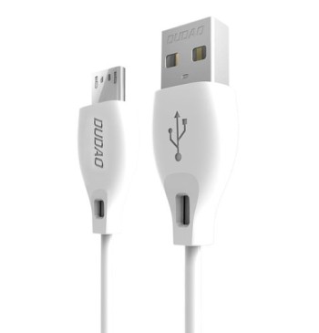 Кабел Dudao cable micro USB cable 2.4A 1m (L4M 1m white), Бял