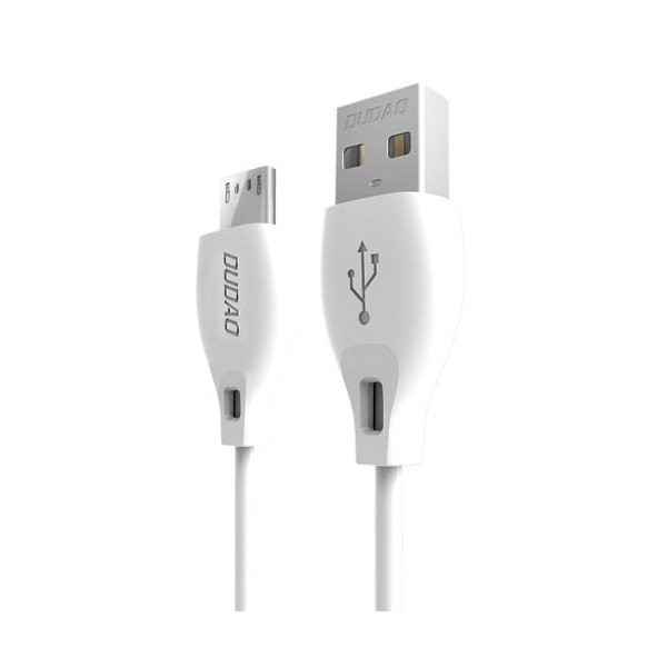 Кабел Dudao cable micro USB cable 2.4A 1m (L4M 1m white), Бял