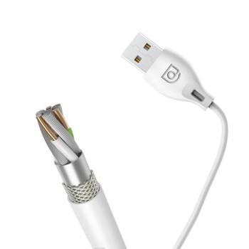 Кабел Dudao cable micro USB cable 2.4A 1m (L4M 1m white), Бял