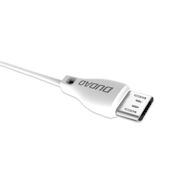 Кабел Dudao cable micro USB cable 2.4A 1m (L4M 1m white), Бял