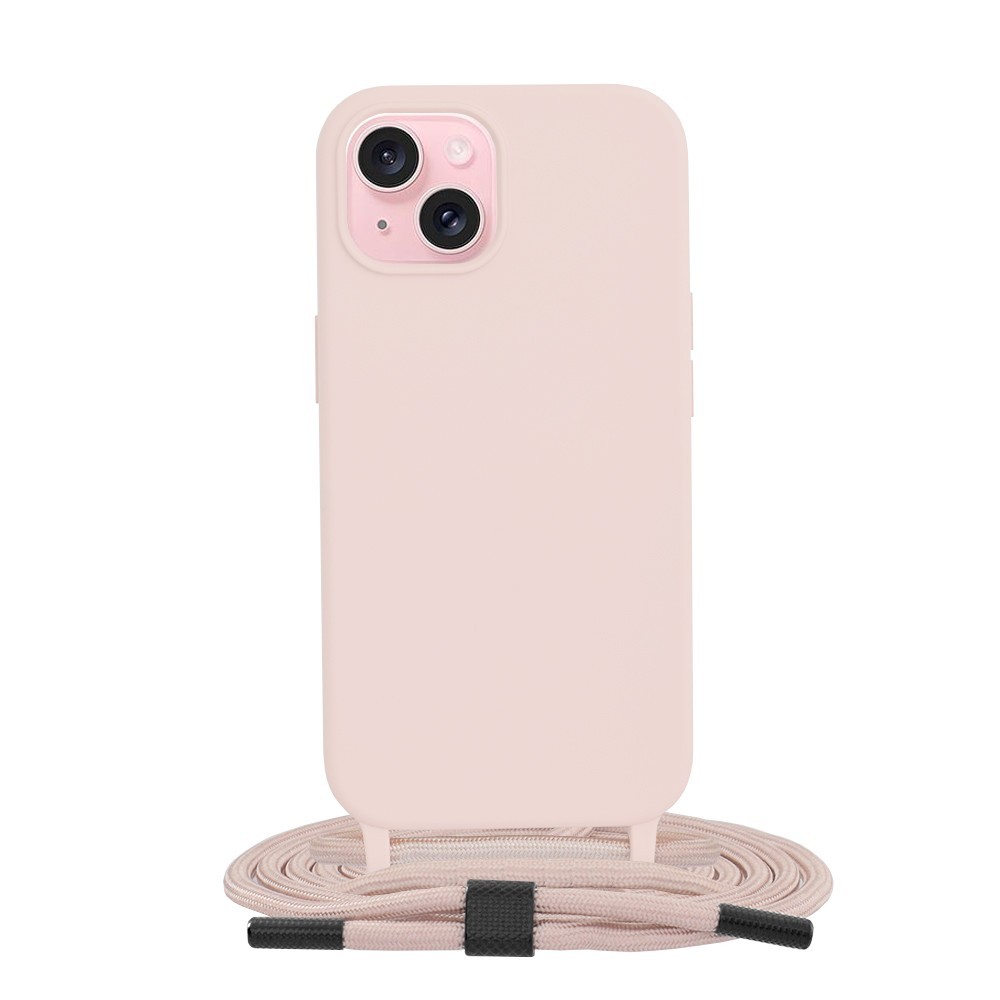 Калъф-Techsuit - Crossbody Lanyard - iPhone 15 - Pink