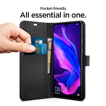 Spigen Wallet "S" Saffiano Huawei P30 Lite, Black