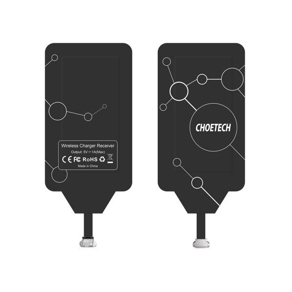 Стикер за безжично зареждане Choetech Qi Micro USB (top) induction insert (WP-MICRO-101BK), Черен