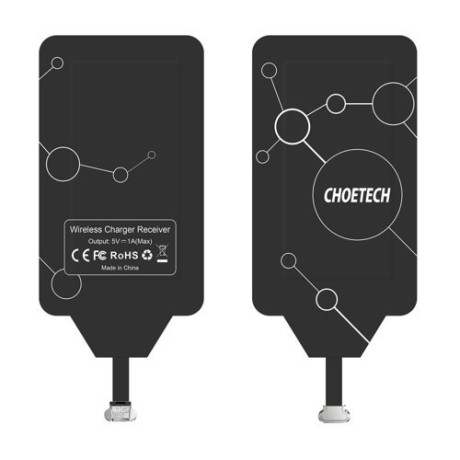 Стикер за безжично зареждане Choetech Qi Micro USB (top) induction insert (WP-MICRO-101BK), Черен