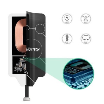 Стикер за безжично зареждане Choietech Qi Micro USB (bottom) induction insert (WP-MICRO-201BK), Черен