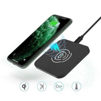 Безжично зарядно Choetech Qi 10W за телефон, слушалки (T511-S), Черен