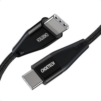Кабел Choetech USB Type C - USB Type C, 60W, 5A, 2m. (XCC-1003), Черен
