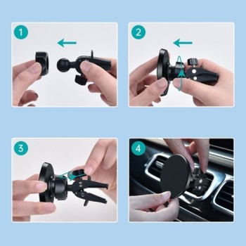 Магнитна поставка за кола Choetech Magnetic Car Air Vent за iPhone (AT0004), Черен