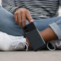 Spigen Slim Armor хибриден кейс с най-висока степен на защита за Samsung Galaxy S20+ Plus, Metal Slate