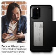 Spigen Slim Armor Cs хибриден кейс с най-висока степен на защита за Samsung Galaxy S20+ Plus, Black