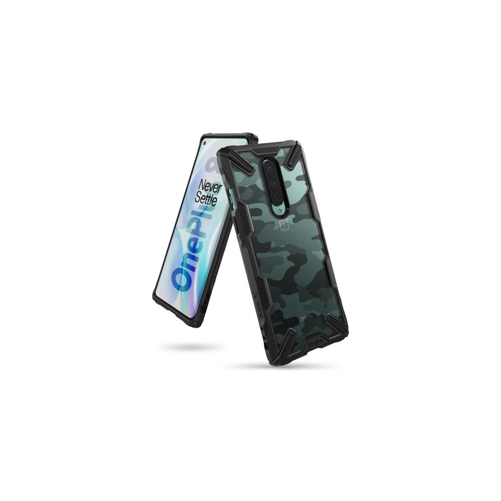 Удароустойчив хибриден кейс Ringke Fusion X за OnePlus 8, Camo Черен