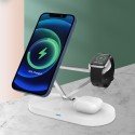 Безжично зарядно TECH-PROTECT A13 3IN1 MAGNETIC MAGSAFE WIRELESS CHARGER, Бял