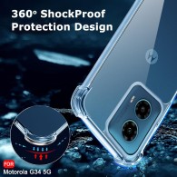 Калъф-Techsuit - Shockproof Clear Silicone - Motorola Moto G34 - Clear