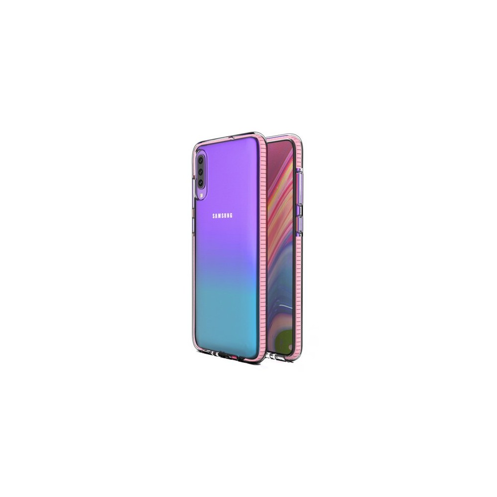 Калъф Spring Case clear TPU gel за Samsung Galaxy A70, Светло розов