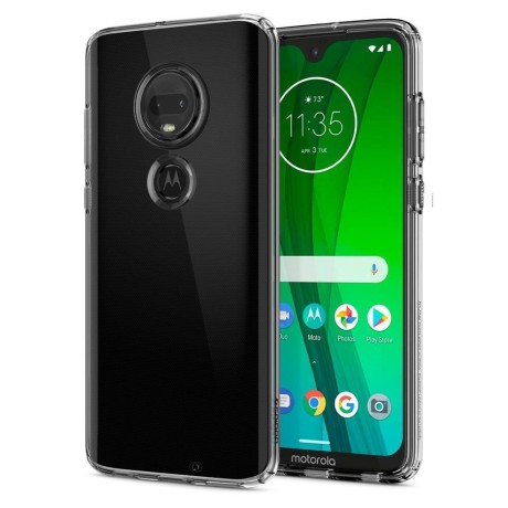 Spigen Liquid Crystal тънък силиконов (TPU) калъф за Motorola Moto G7 / G7 Plus, Crystal Clear