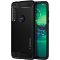 Spigen Rugged Armor удароустойчив силиконов (TPU) калъф за Motorola Moto G8 Plus, Matte Black