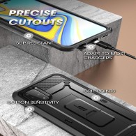 Удароустойчив хибриден кейс Supcase Unicorn Beetle Pro за Samsung Galaxy A51, Черен