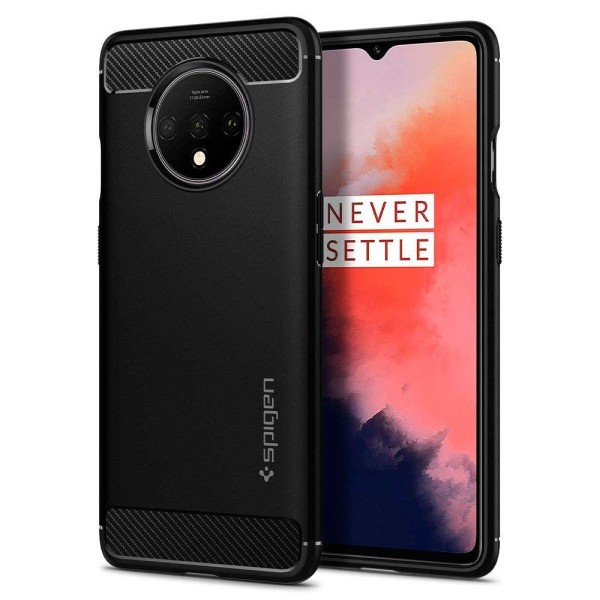 Spigen Rugged Armor удароустойчив силиконов (TPU) калъф за OnePlus 7T, Matte Black