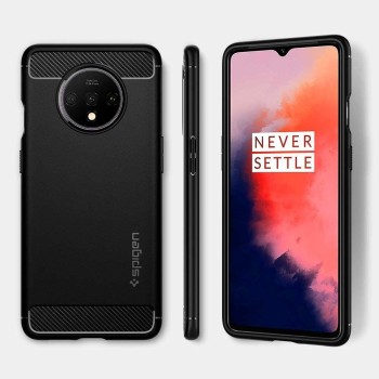 Spigen Rugged Armor удароустойчив силиконов (TPU) калъф за OnePlus 7T, Matte Black