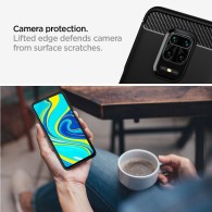 Spigen Rugged Armor удароустойчив силиконов (TPU) калъф за Xiaomi Redmi Note 9S/9 Pro, Matte Black
