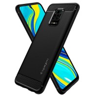 Spigen Rugged Armor удароустойчив силиконов (TPU) калъф за Xiaomi Redmi Note 9S/9 Pro, Matte Black