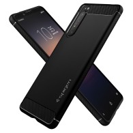Spigen Rugged Armor удароустойчив силиконов (TPU) калъф за Sony Xperia 1 II, Matte Black