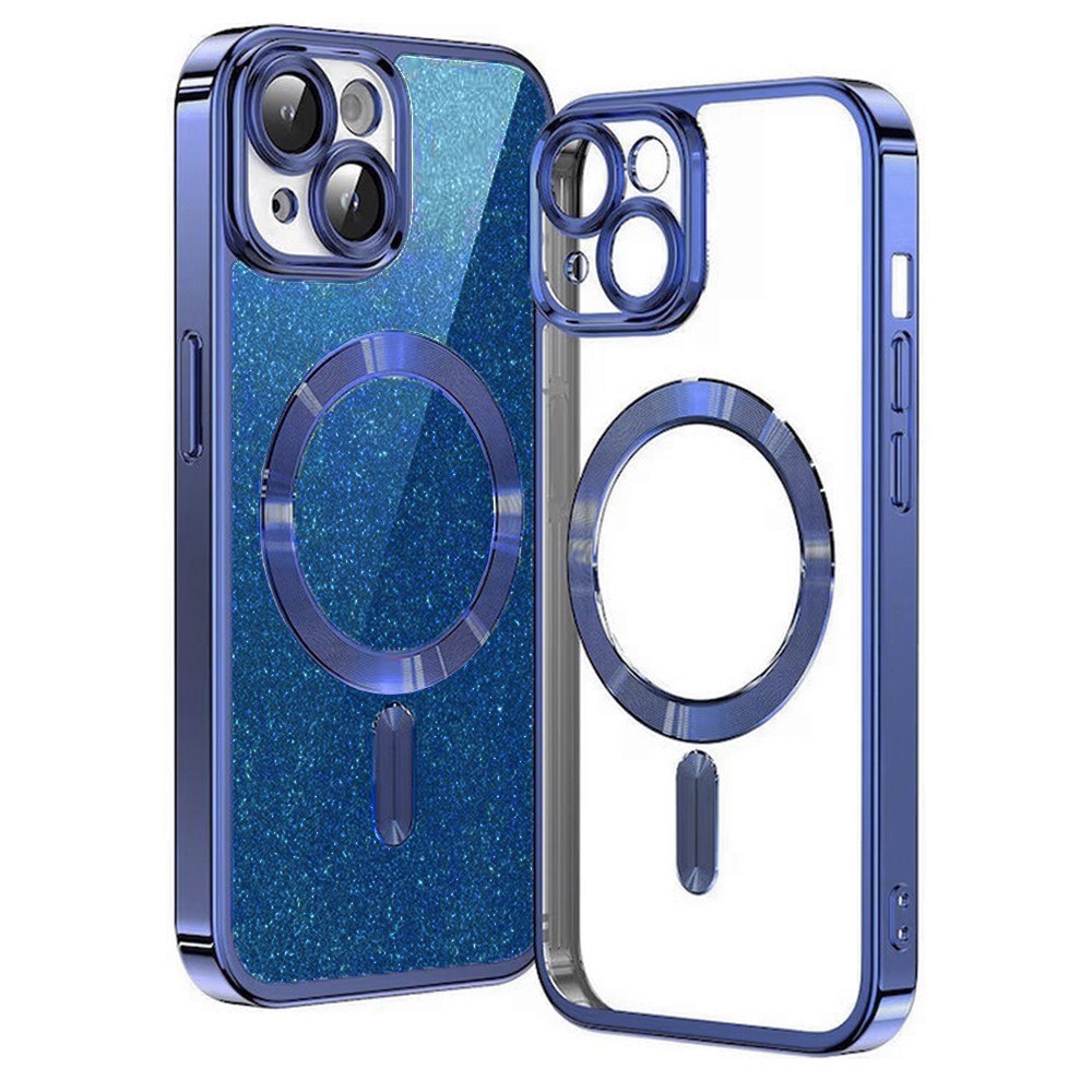 Калъф-Techsuit - Luxury Glitter MagSafe - iPhone 15 Plus - Deep Blue