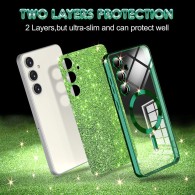 Калъф-Techsuit - Luxury Glitter MagSafe - iPhone 15 Plus - Light Green